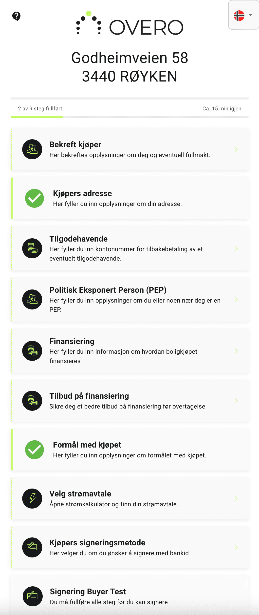 Kundekontroll i OVERO — Godheimveien 58