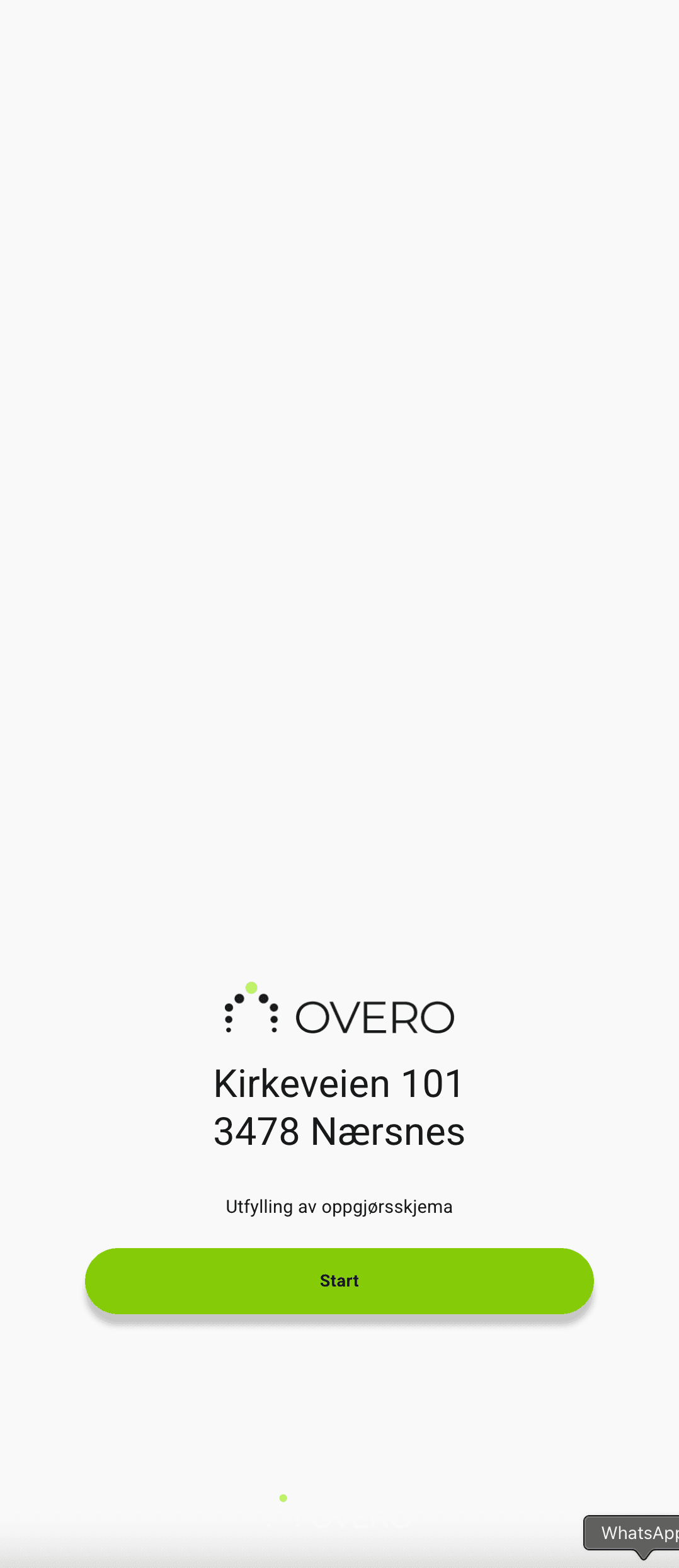 OVERO oppgjørsskjema — Kirkeveien 101